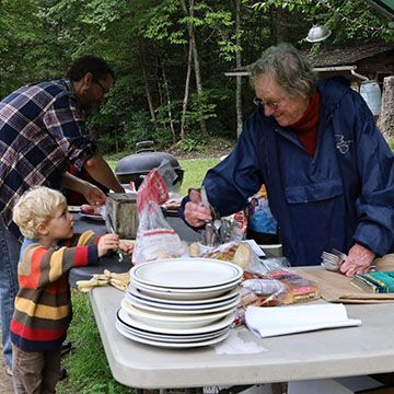 Grilling at Earthaven Ecovillage